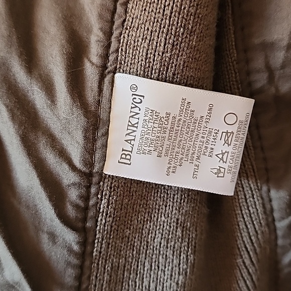 Blank NYC Faux Leather Cotton Mix Open Jacket Green X Small - Picture 5 of 5